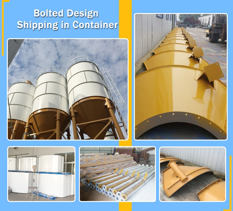 Ce &ISO Certificate Bolted Type 100 Ton Cement Steel Silo for Ready Mix Concrete Plant